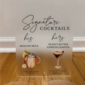 3 Custom Wedding Bar Signs